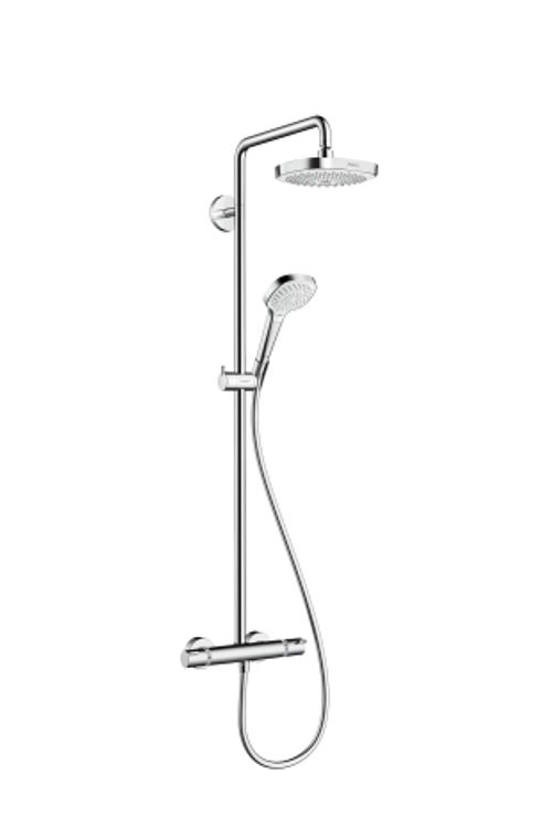 https://raleo.de:443/files/img/11eeea255fb9415092906bba4399b90c/size_m/Hansgrohe-HG-Showerpipe-Croma-Select-E-180-weiss-chrom-27256400 gallery number 1
